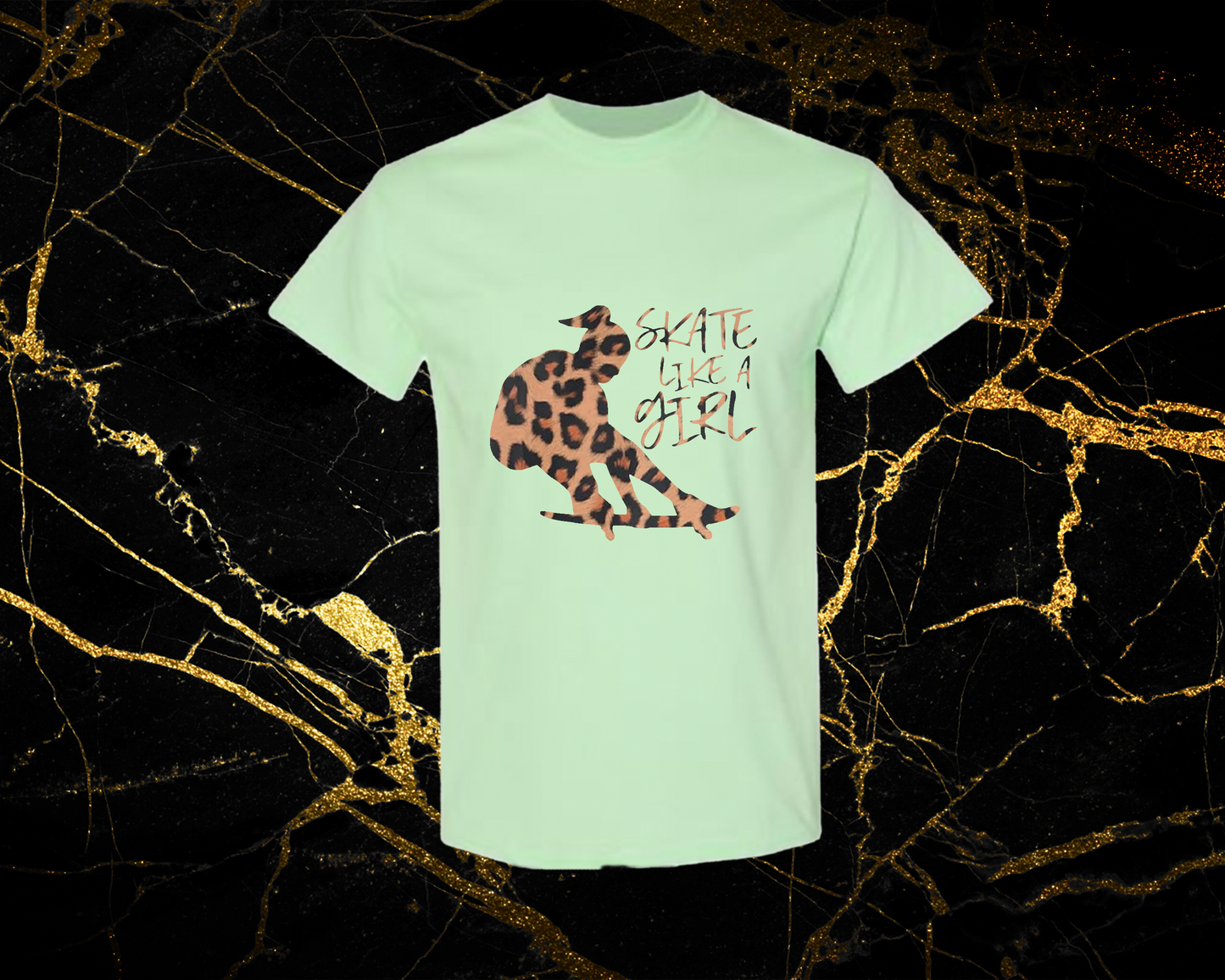 leopard 1_mint green