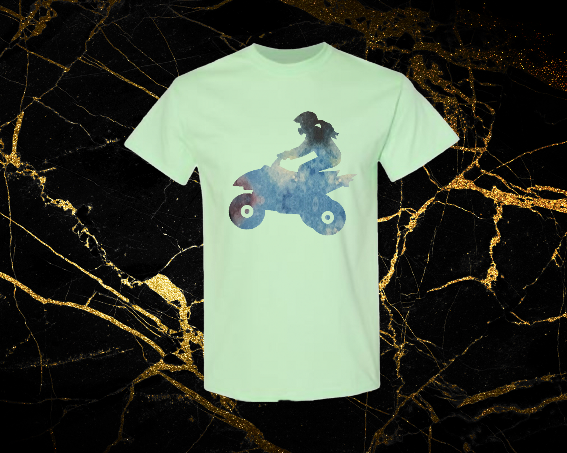 blue galaxy_mint green