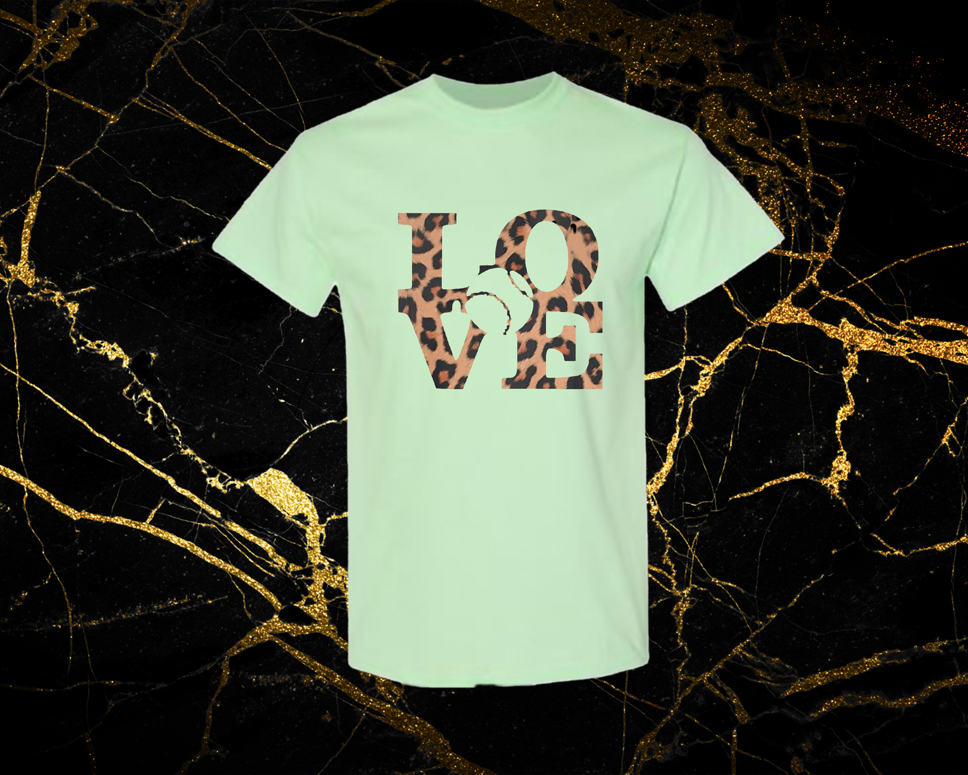 leopard 1_mint green